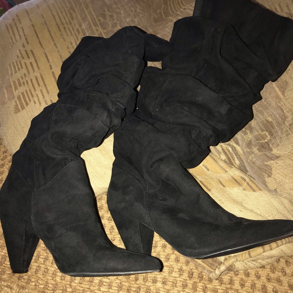 Knee high black boots